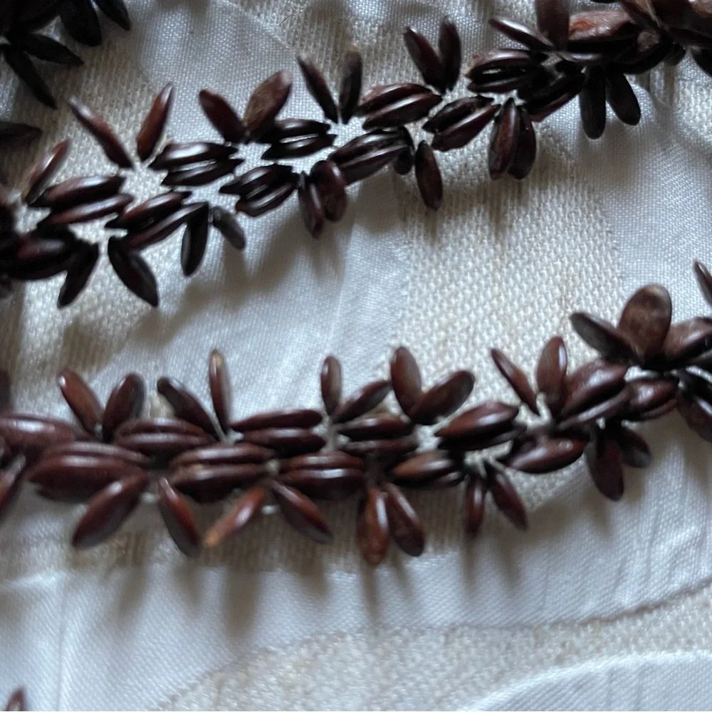 Natural brown Watermelon Seeds Long Necklace‎ Eco-Friendly vintage hand strung